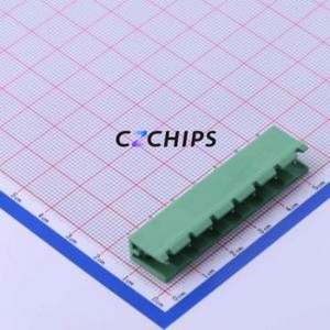 DB2EV-7.62-7P-GN Plug-in Terminal Block Through hole,P=7.62mm Connector Board-to-Board / Socket - Open 1x7P 7.62mm Green - Product Image 1