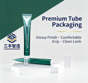 Tubo de PE personalizado con impresión ligera, tubo suave con aplicador de gotero y tapa exterior transparente para gel reparador de la piel - Product Image 1