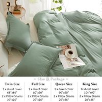 Parure de lit 3 pièces en microfibre lavée unie, avec housse de couette zippée, douce, respirante et respectueuse de la peau, pour la maison et la chambre à coucher