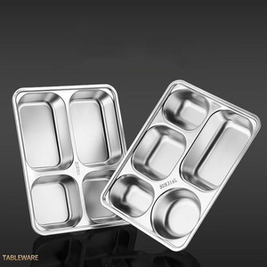 Vassoio in acciaio inox WOTAI con 5 sezioni vassoio per il pranzo piatto per cibo per bambini piatti per cena - Product Image 5