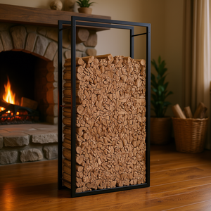 Soporte para Leña de Acero Negro Mate de 31.5x11x60.6 Pulgadas, Accesorio Moderno para Chimenea - Product Image 2