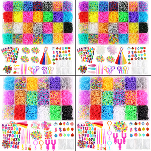 डिय 28 रंग रबर बैंड ब्रैसलेट किट हथकरघा शिल्प किट रबर बैंड बच्चों के लिए रंग - Product Image 4