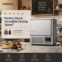 Congélateur compact commercial Haibor, refroidissement par air, affichage numérique, dégivrage automatique, 1 porte, 5 étagères, en acier inoxydable 304