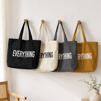 Grand Sac Fourre-Tout en Toile de Coton Calicot Uni avec Logo Personnalisé Imprimé pour les Courses