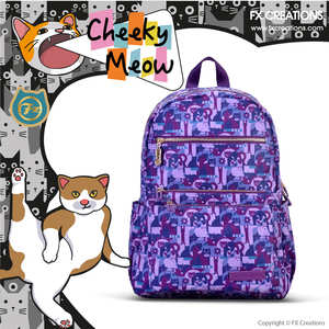 Mochila con diseño de gato para mujeres y niñas, informal, de nailon, ligera, para la escuela, viajes, con sistema antigravedad AGS - Product Image 2