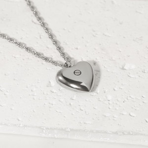 Kalung besi tahan karat antik kalung liontin kremasi hati perhiasan kenang-kenangan hewan peliharaan anjing - Product Image 3