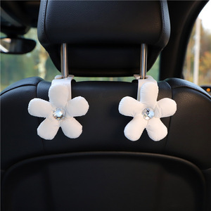 <b>Car</b> Headrest Hooks Floral Design Black With Crystal <b>For</b> Seat Backs <b>Car</b> Interior Decoration <b>Accessories</b> <b>For</b> <b>Women</b> - Product Image 3