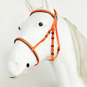 Ayarlanabilir İngiliz eyer at dizgin ve halat Halter dayanıklı rahat dokuma yumuşak PVC/TPU ve deriden yapılmış