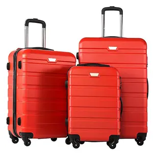 מותאם אישית מותג מזוודה 360 תואר נסיעות מזוודות תיק סטים עם אלומיניום עגלת ידית עבור ארוך חג
