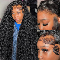 Wig rambut manusia tanpa lem alami India mentah Wig renda depan rambut lurus kutikula Brasil 360 Wig renda Frontal penuh HD
