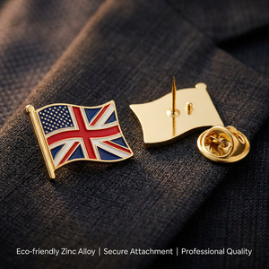 Épinglette personnalisée en alliage de zinc avec drapeau national, badge en métal émaillé dur pour les administrations, les entreprises et les événements - Product Image 2