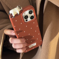 Simple à pois mignon 3D chat coque de téléphone coque de téléphone en Silicone pour IPhone 11 12 13Pro Max 14 15 16Plus couverture cellulaire