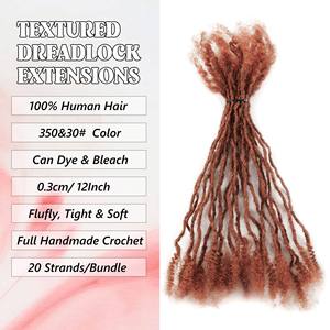 Cheveux humains 100% Remy 350&30 #   Extensions de dreadlocks afro crépues en vrac, type Sister Locks, 0,3 cm, 4-24 pouces, douces, pour tresses au crochet - Product Image 5