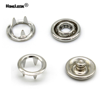 Kancing Tekan Logam Kuningan Sederhana Perak Nikel 4 Bagian Cincin Dapat Dicuci Pakaian Bayi Pengikat Pakaian Anak 7.2/9.5/10mm