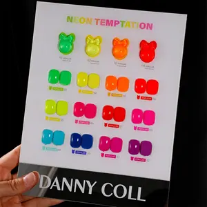 أظافر جل DannyColl DC 15 علامة خاصة 12 لون من هلام نيون فلوري