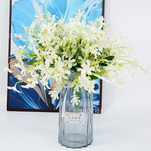Bouquet de lys artificiels en cristal Dongchen, bleu et violet, fleurs en soie pour la décoration de la maison et des mariages - Product Image 4