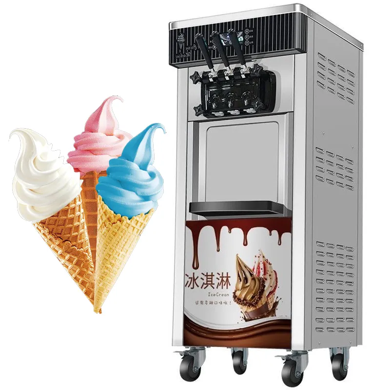 Macchina per gelato soft di alta qualità americana macchina per gelato da 2 l con compressore macchina per gelato da 3 gusti