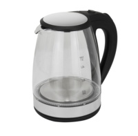 Nouvelle Arrivée Bouilloire Électrique Manuelle Sans Fil 1500W en Verre Borosilicate Transparent 2L avec Protection Anti-Ébullition à Sec pour la Maison et la Cuisine