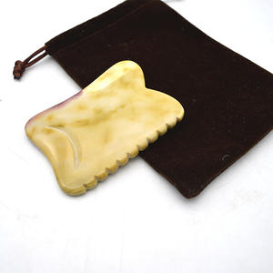 Strumenti <span class=keywords><strong>di</strong></span> massaggio raschiante a forma <span class=keywords><strong>di</strong></span> U Mookaite Gua Sha con bordo liscio strumento <span class=keywords><strong>di</strong></span> terapia viso e corpo Guasha in <span class=keywords><strong>pietra</strong></span> gialla per antirughe - Product Image 2