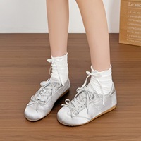 Ballerines en satin pour femmes, collection Printemps-Été 2026, décontractées, polyvalentes, grandes tailles, style baskets