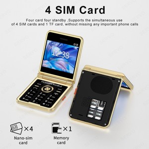 Điện thoại di động bàn phím kiểu mới Flip 4 Sim với bàn phím <span class=keywords><strong>QWERTY</strong></span>, tính năng hai sim, thời gian chờ lâu, pin lớn dành cho chơi game - Product Image 4