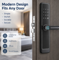 Serrure intelligente Tuya Wifi pour porte en bois, clavier électronique à empreintes digitales, serrure de porte numérique Ttlock
