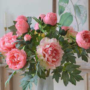 Huisdecoratie Bloem Woonkamer Bloemdecoratie Kunstbloem 4-koppige Koninklijke Pioenroos Zijden Bloem Pioen - Product Image 1