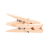 Pinzas de Madera Naturales para Ropa, Clips de Lavandería con Resorte para Secar Ropa, Pinzas Domésticas para Lavandería