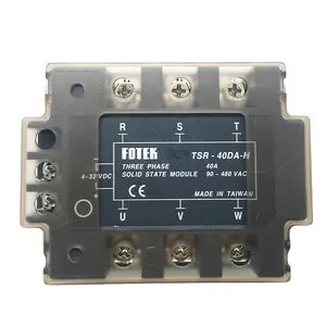 FOTEK Relais à semi-conducteurs triphasé à trois commandes TSR-40DA-H entrée 4 ~ 32VDC sortie 90 ~ 480VAC Zerocrossswitching courant nominal 40A