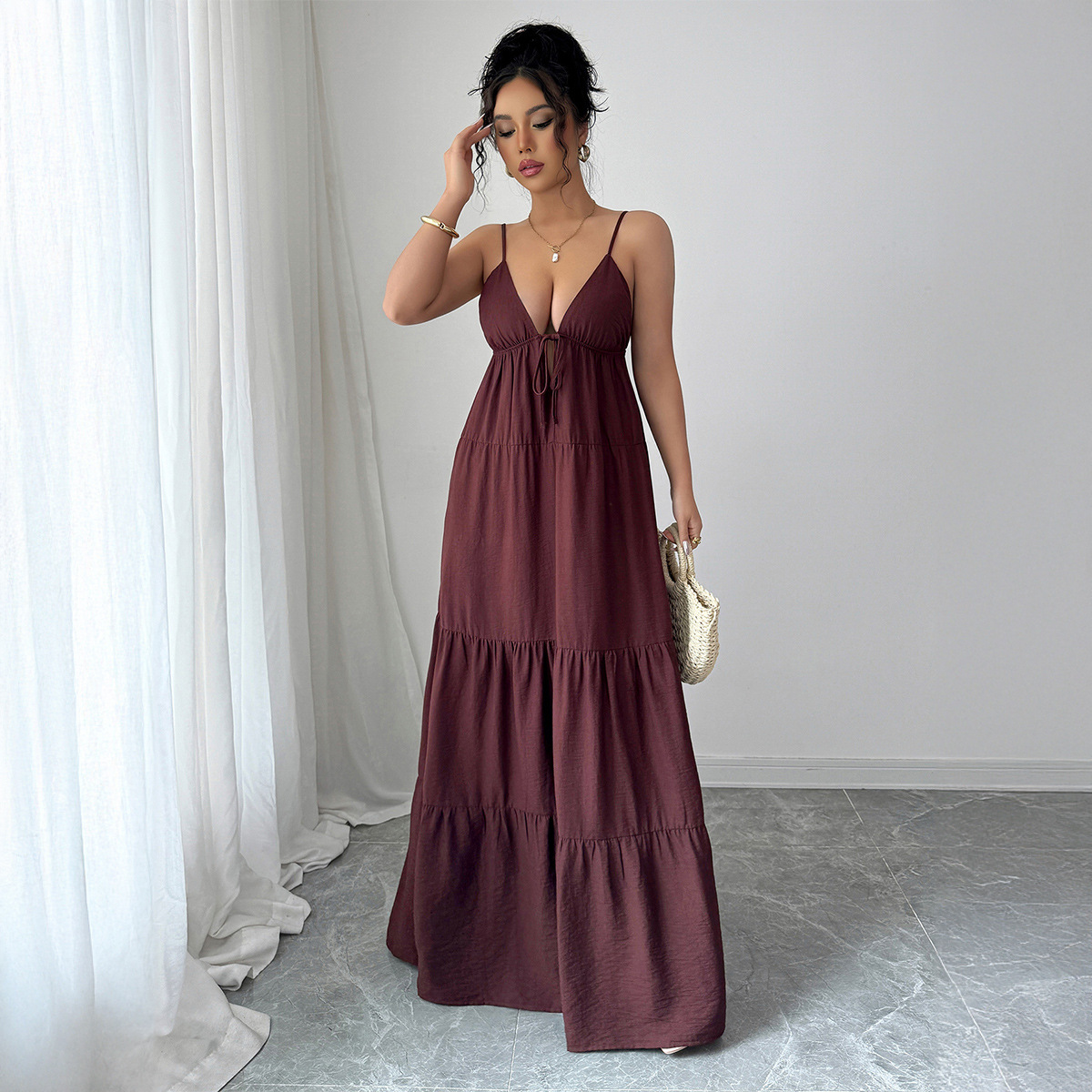 slim fit dress slacks Black Greek Goddess Evening Dress - Boho Style Women's Wear main image 0