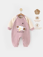 Combinaison pour bébé unisexe, printemps, automne, hiver, en flanelle thermique, sous-vêtement pour nouveau-nés, combinaison à manches longues, pyjama chaud pour bébés, éléphant