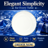 Assiette personnalisée en porcelaine fine blanche, style américain minimaliste, faite à la main, qualité alimentaire, sur glaçure, HIHUI Beijing, 12 pouces, pour la maison