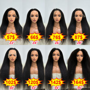 Promotion 48$ Letsfly Perruques frontales en dentelle 10A 13x4, 22 à 36 pouces, cheveux humains colorés, longues perruques lisses, ondulées, ondulées effet mouillé - Product Image 5