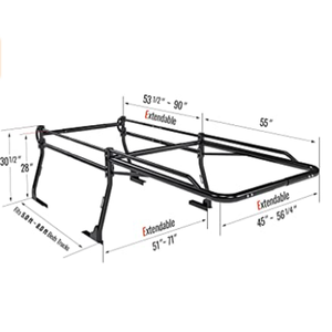 מדפי סולם מיטת משאית עבור פיקאפים עם 55 'בר בצד מעל למונית. מדפי צינור שירות עץ - Product Image 2