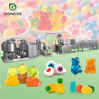 Ligne de production de bonbons gélifiés à moyenne échelle, machine de traitement de grande capacité pour bonbons aux yeux d'agar, gélatine, pectine, ours en gélatine entièrement automatique