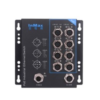 Commutateur Ethernet industriel PoE InMax M12 5 ports 8 ports 10/100M pour le rail