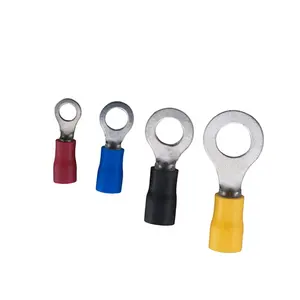 HOGN RV Female Insulated Pin Ring Terminal Lugs Eye Wire Tube Compression Cord End Spade Insulated Terminals Terminal Blocks