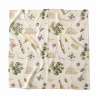 Nappe en PVC avec envers en flanelle non tissée à motifs floraux, designs blancs et noirs, résistante à l'huile et à l'eau, en rouleau