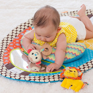 Tapis d'éveil en coton Jollybaby pour bébé, tapis d'activités pour nourrissons, jouet de développement pour ramper, tapis de jeu avec miroir pour le temps sur le ventre, tapis d'éveil pour bébé - Product Image 5