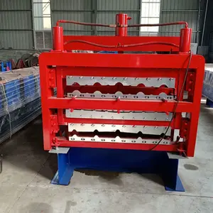 Machine de formage de rouleaux à trois couches CNC en Offre Spéciale Tôle de toiture en zinc ondulé faisant la machine