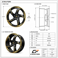 Jantes forgées CF 17 18 19 pouces 5x114.3 pour voitures particulières, compatibles avec Silvia S15 S14, jantes rétro old school, ODM