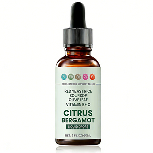 Gotas Líquidas de Apoyo al Colesterol OEM, Complejo de Arroz de Levadura Roja, Alcachofa, Hoja de <span class=keywords><strong>Olivo</strong></span>, Vitaminas B y C, Esencia de Bergamota Cítrica, Botella de 60 ml - Product Image 2