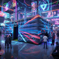 Escape Free Roam 9D, tente multijoueur gonflable, salle de réalité virtuelle VR, arène de tir pour expérience de jeu d'évasion dans un centre commercial