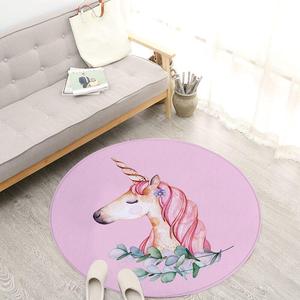 Thảm Phòng Khách Thảm Khu Vực Thảm Kỳ Lân Màu Hồng Thảm Tròn - Product Image 6