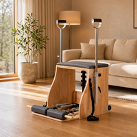 Chaise de Pilates pour la maison et le studio, durable, avec cadre en chêne réglable, revêtement en cuir PU épaissi, pour la santé des hommes, des femmes et des adultes