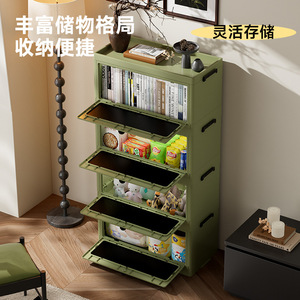 Armario de Almacenamiento Retro Verde Vintage de 5 Niveles Apilable, Organizador de Juguetes para Habitación Infantil, Armario con Cajones a Prueba de Polvo - Product Image 2