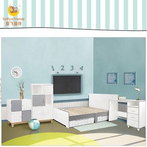 Toffy & Friends-cama de madera para adolescentes, con cajones, color blanco y gris - Product Image 2