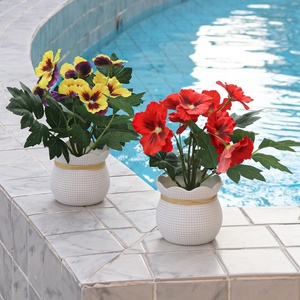 Vente en gros 2025 Nouveaux pots de fleurs artificielles <span class=keywords><strong>iris</strong></span> pour extérieur, fausse verdure, décoration intérieure, aménagement paysager de jardin, salon, mariage, résistant aux UV - Product Image 5