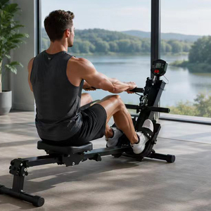 <span class=keywords><strong>Rameur</strong></span> compact pliable pour entraînement à domicile, machine de <span class=keywords><strong>rameur</strong></span> silencieuse et fluide avec moniteur numérique - Product Image 1