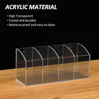 Organisateur de bureau en acrylique transparent à double usage, à fixer au mur ou sur le bureau, pour la papeterie et les cosmétiques